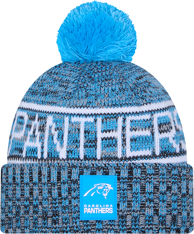 Carolina Panthers 2025 Sideline Cold Weather Pom Knit Hat