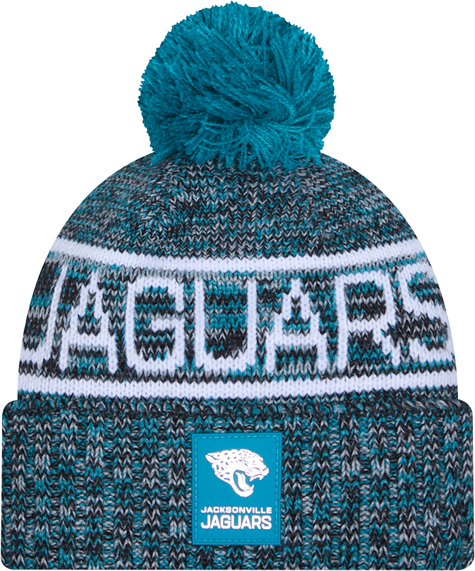 Jacksonville Jaguars 2025 Sideline Cold Weather Pom Knit Hat