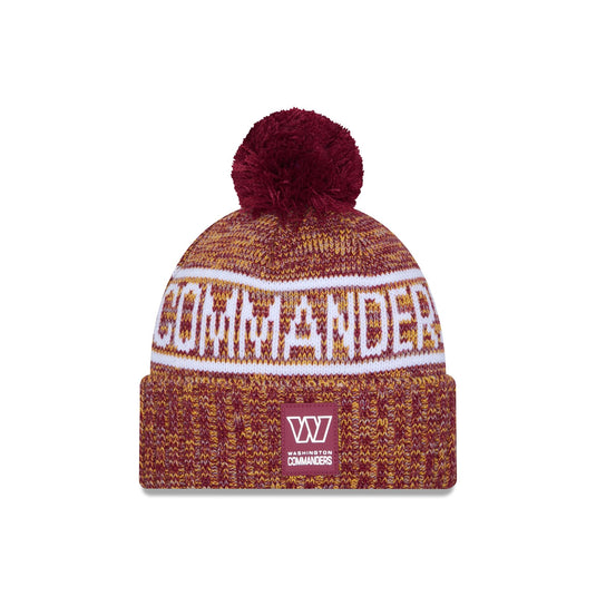 Washington Commanders 2025 Sideline Cold Weather Pom Knit Hat - New Era Cap