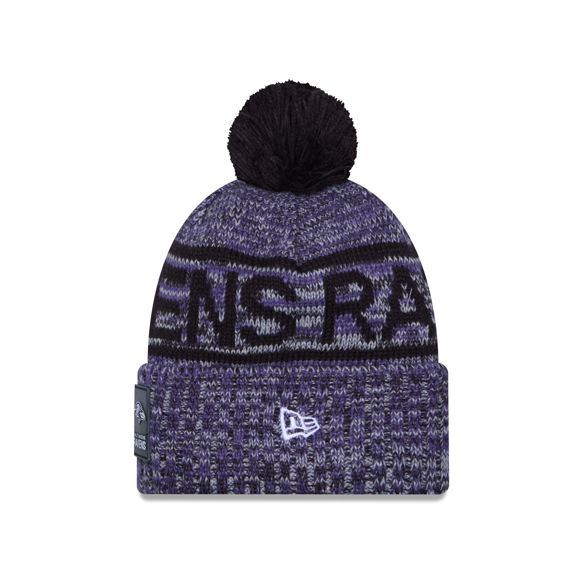 Baltimore Ravens 2025 Sideline Cold Weather Pom Knit Hat
