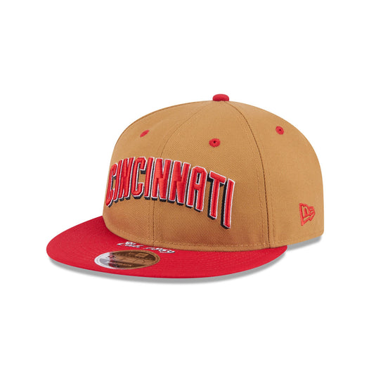 Cincinnati Reds Wheat Retro Crown 9FIFTY Snapback Hat - New Era Cap