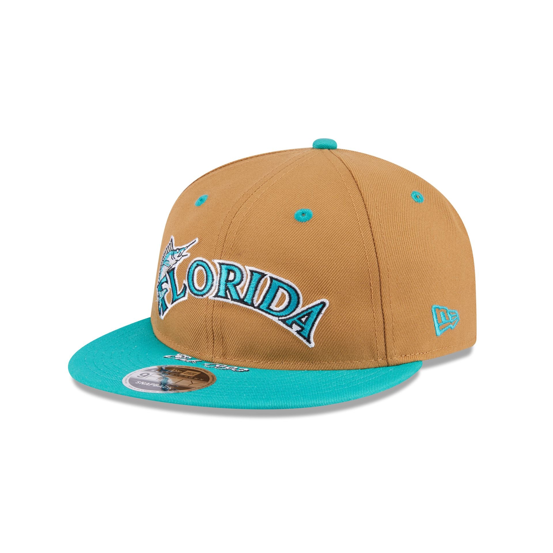 Miami Marlins Wheat Retro Crown 9FIFTY Snapback Hat