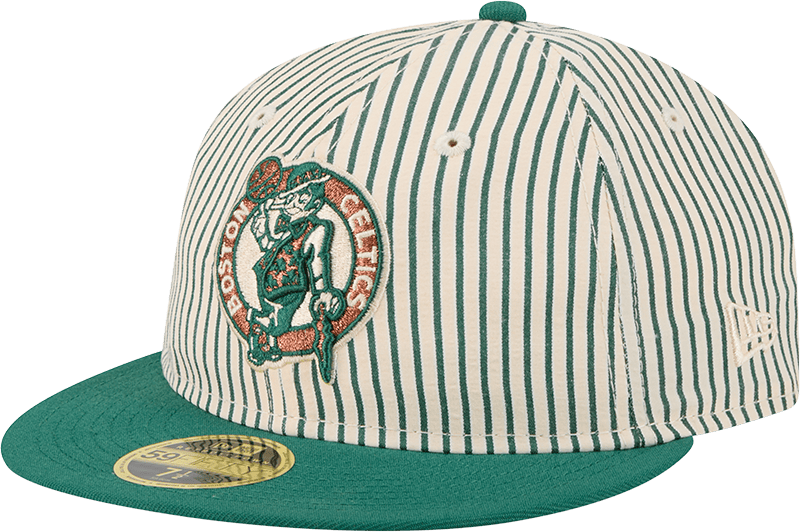 Just Caps Seersucker Boston Celtics Retro Crown 59FIFTY Fitted Hat