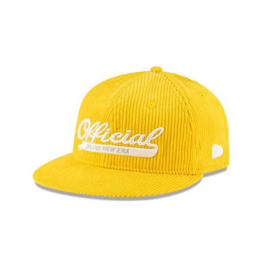 New Era Branded Official Corduroy Gold Retro Crown 9FIFTY Snapback Hat - New Era Cap