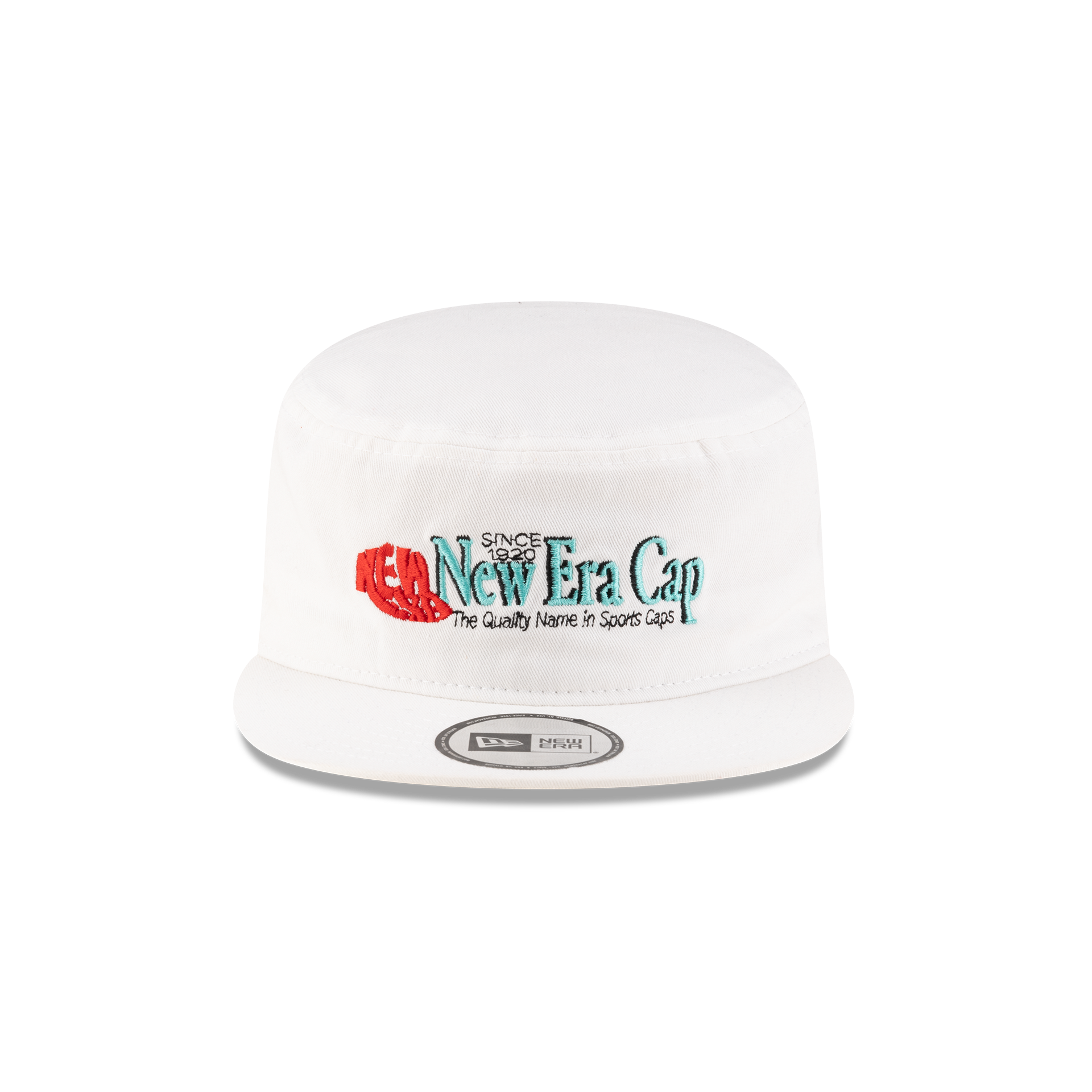 New Era Branded College White Painter Elastic Back Hat