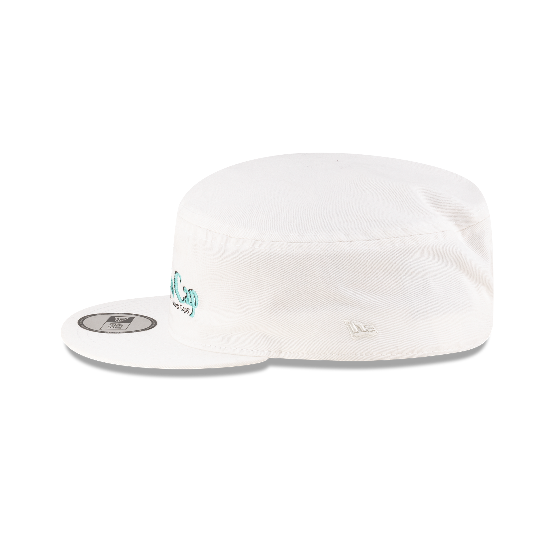 New Era Branded College White Painter Elastic Back Hat