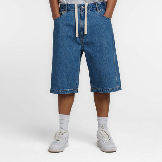 New Era Branded Warehouse Navy Jean Shorts - New Era Cap