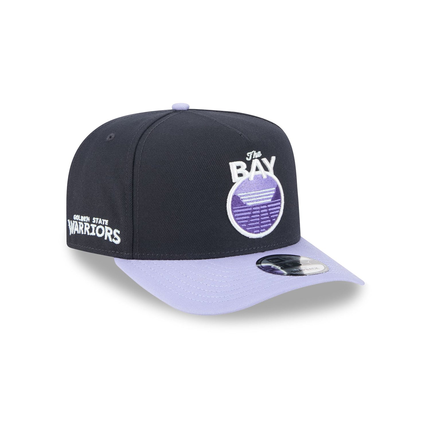 Golden State Warriors Navy Lavender 9FIFTY A-Frame Snapback Hat