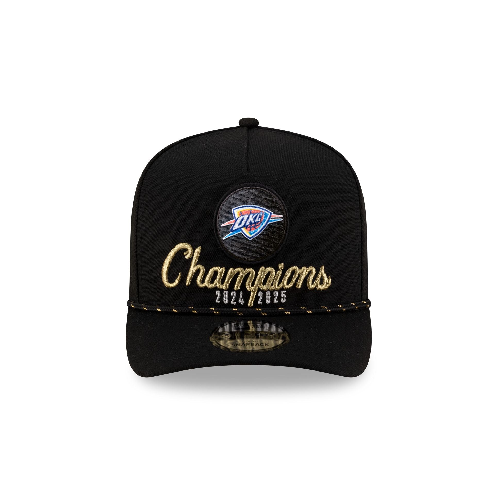 Oklahoma City Thunder 2025 NBA Champions Locker Room 9FIFTY A-Frame Snapback Hat