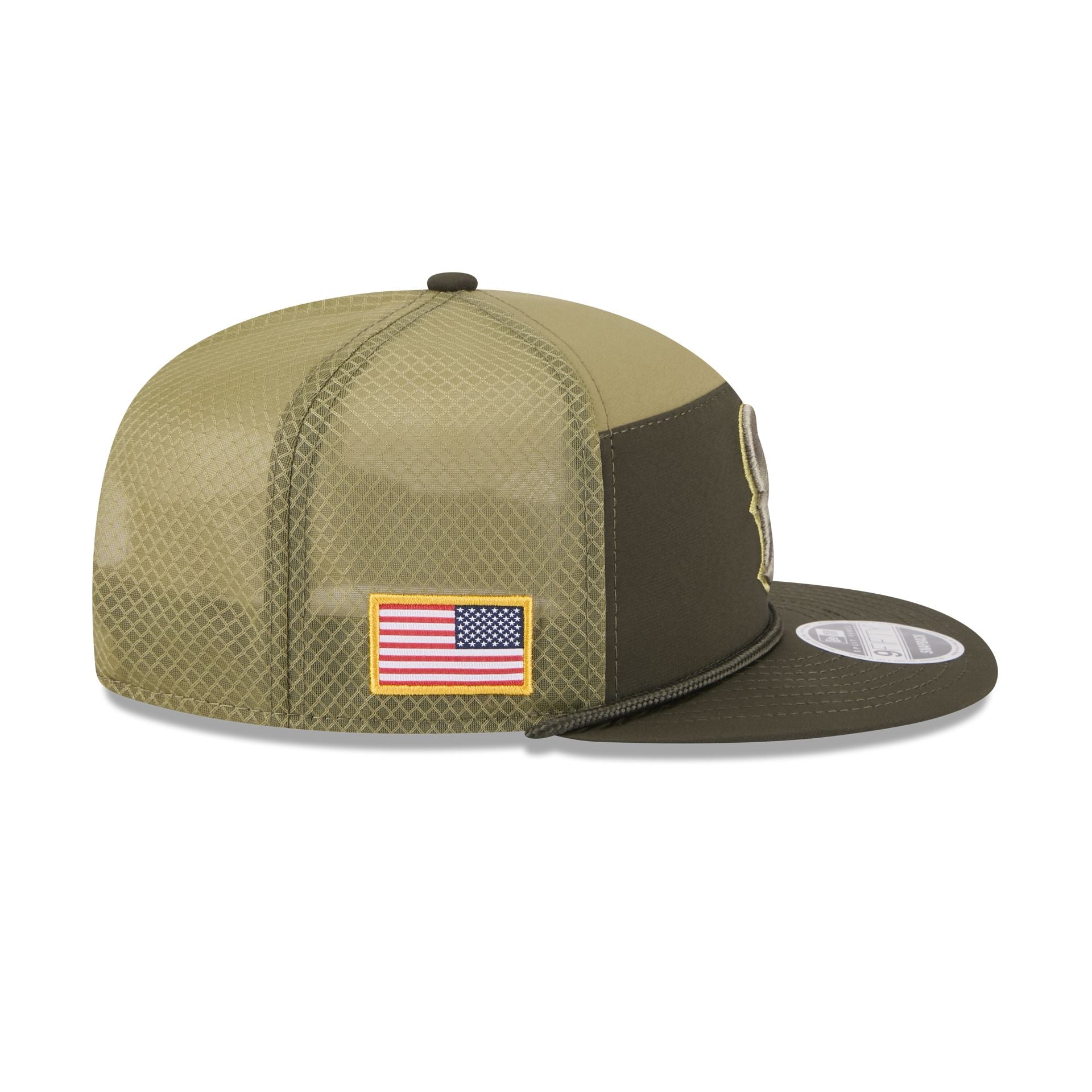 Houston Texans 2025 Salute to Service Split Panel 9FIFTY Trucker Hat