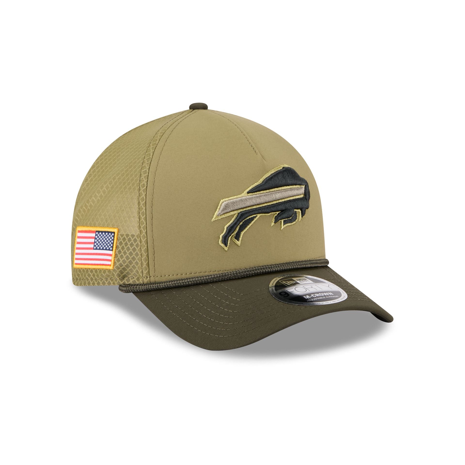 Buffalo Bills 2025 Salute to Service 9FORTY M-Crown A-Frame Trucker Hat