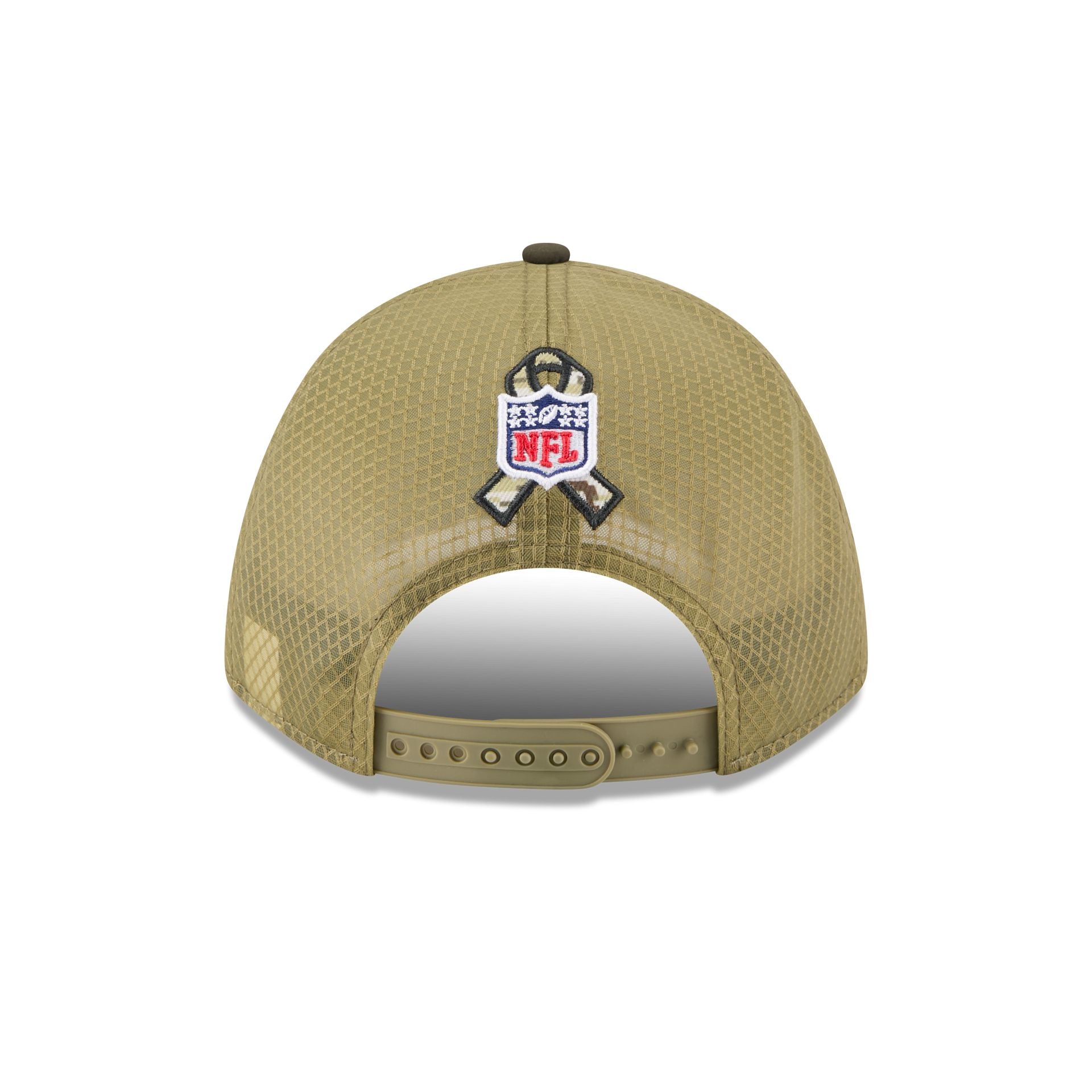 Houston Texans 2025 Salute to Service 9FORTY M-Crown A-Frame Trucker Hat