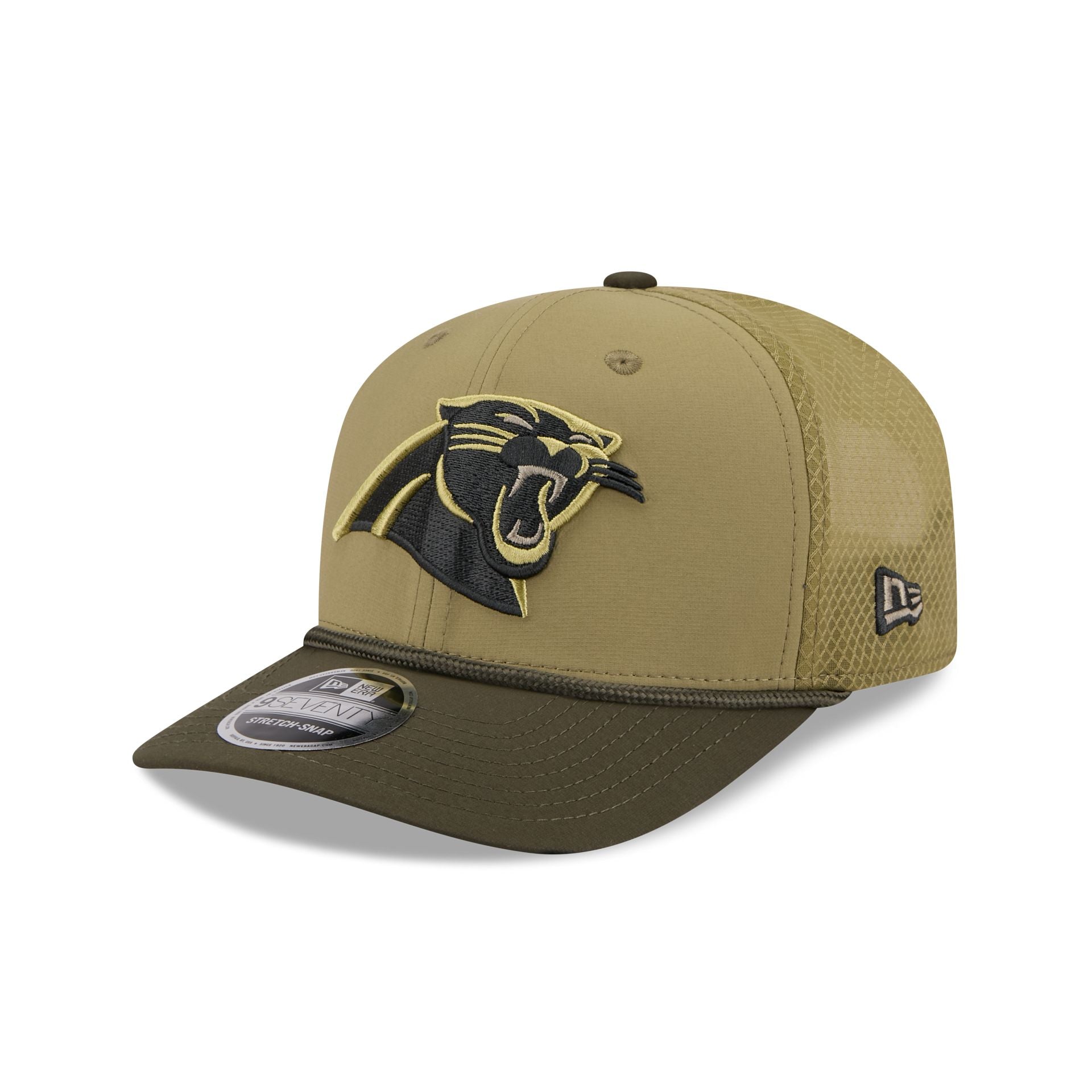 Carolina Panthers 2025 Salute to Service 9SEVENTY Trucker Hat