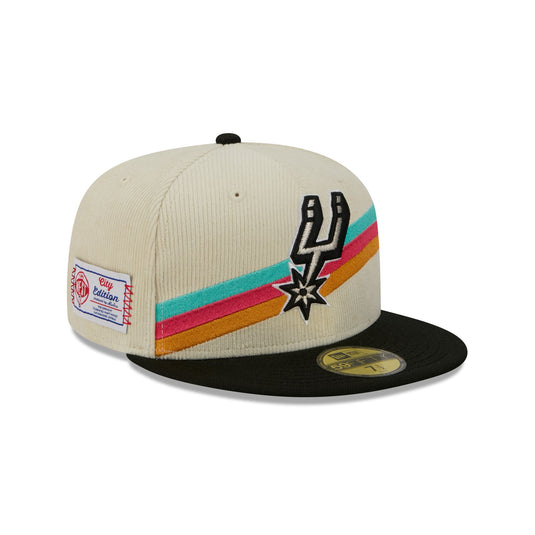 San Antonio Spurs 2025 City Edition Chrome White Corduroy 59FIFTY Fitted Hat - New Era Cap