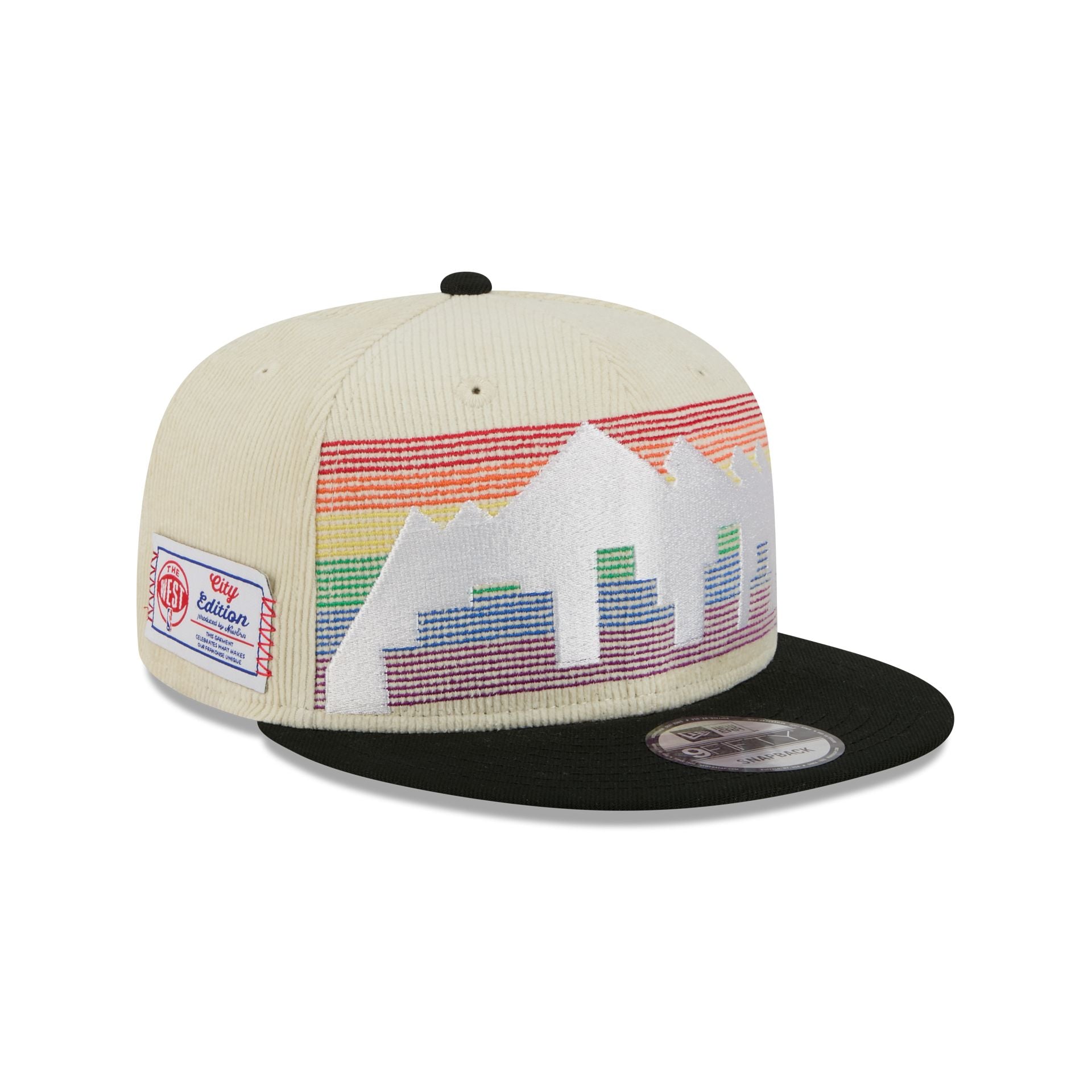 Denver Nuggets 2025 City Edition Chrome White Corduroy 9FIFTY Snapback Hat