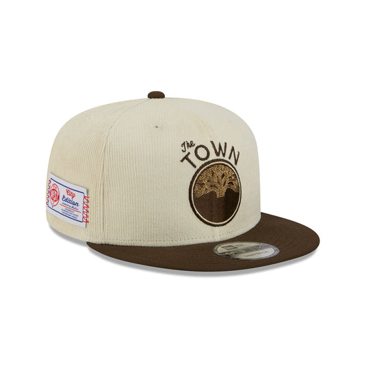 Golden State Warriors 2025 City Edition Chrome White Corduroy 9FIFTY Snapback Hat - New Era Cap
