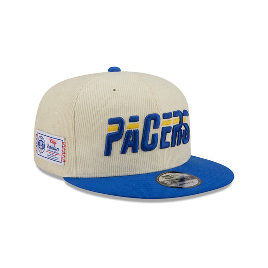 Indiana Pacers 2025 City Edition Chrome White Corduroy 9FIFTY Snapback Hat - New Era Cap