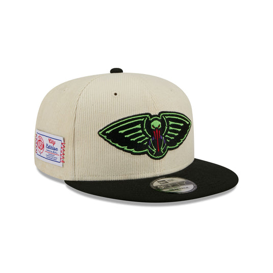 New Orleans Pelicans 2025 City Edition Chrome White Corduroy 9FIFTY Snapback Hat - New Era Cap