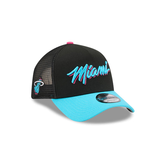 Miami Heat 2025 City Edition 9FORTY A-Frame Trucker Hat - New Era Cap