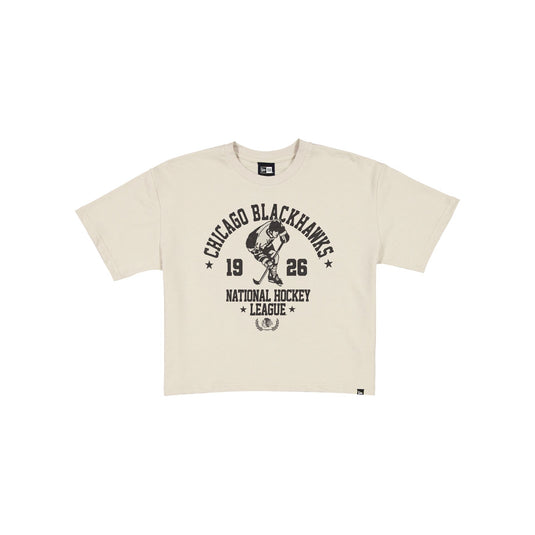 Chicago Blackhawks Throwback Prep Stone Women's Cropped T-Shirt - New Era Cap