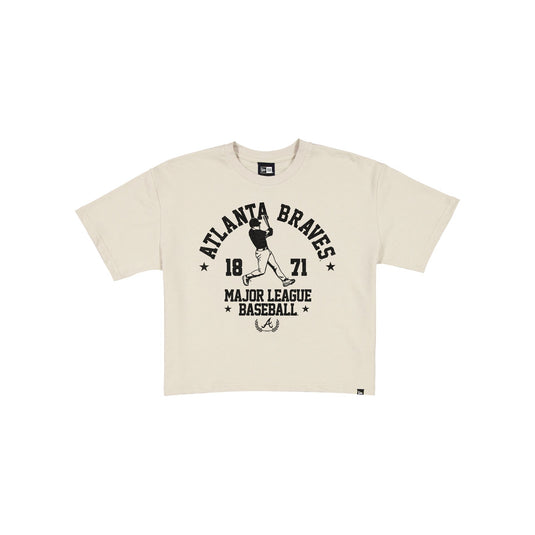 Atlanta Braves Throwback Prep Stone Women's Cropped T-Shirt - New Era Cap