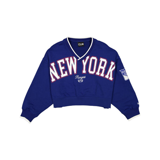 New York Rangers Throwback Prep Women's Cropped Crewneck - New Era Cap