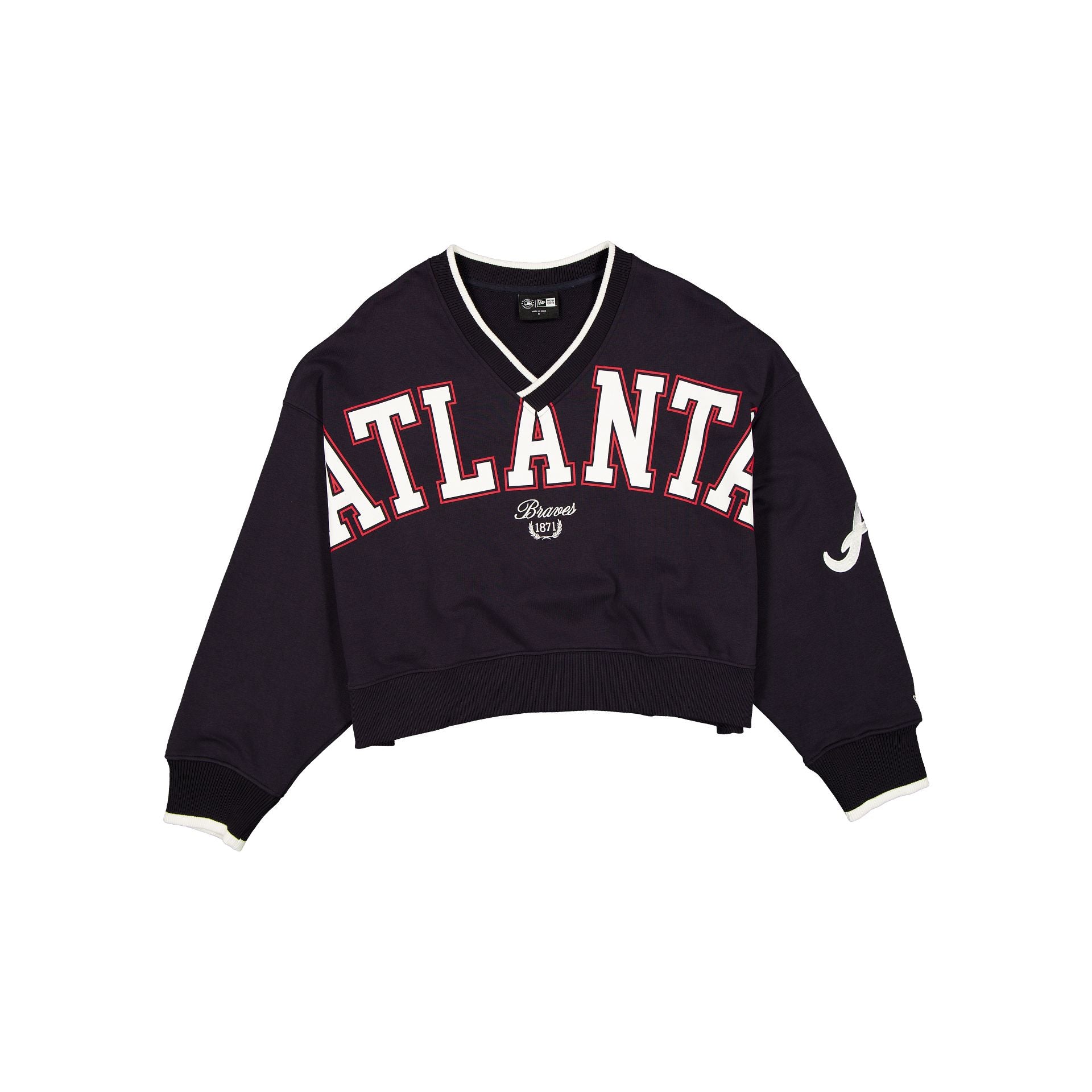 Atlanta Braves Throwback Prep Women's Cropped Crewneck