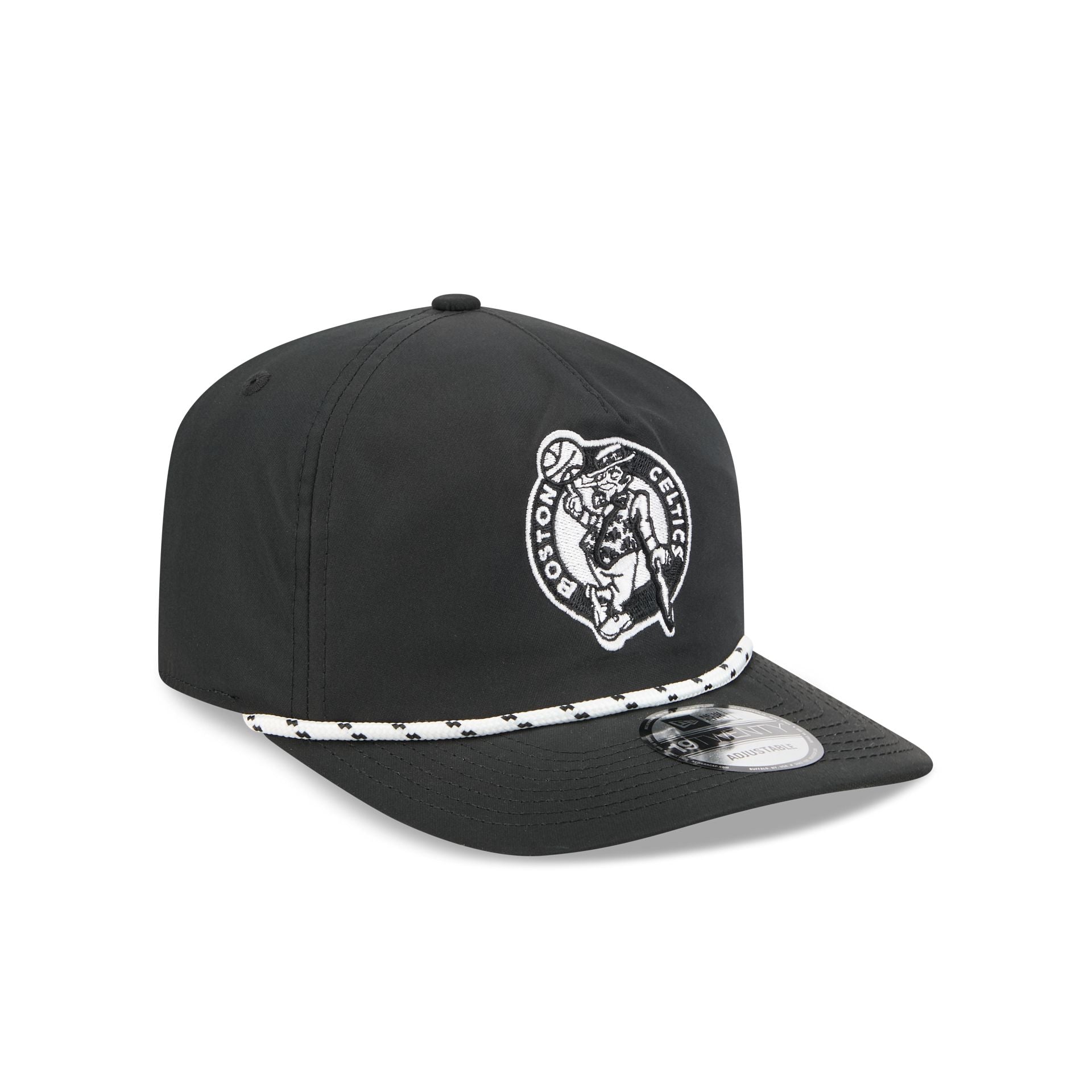 Boston Celtics Black and White Rope 19TWENTY Snapback Hat