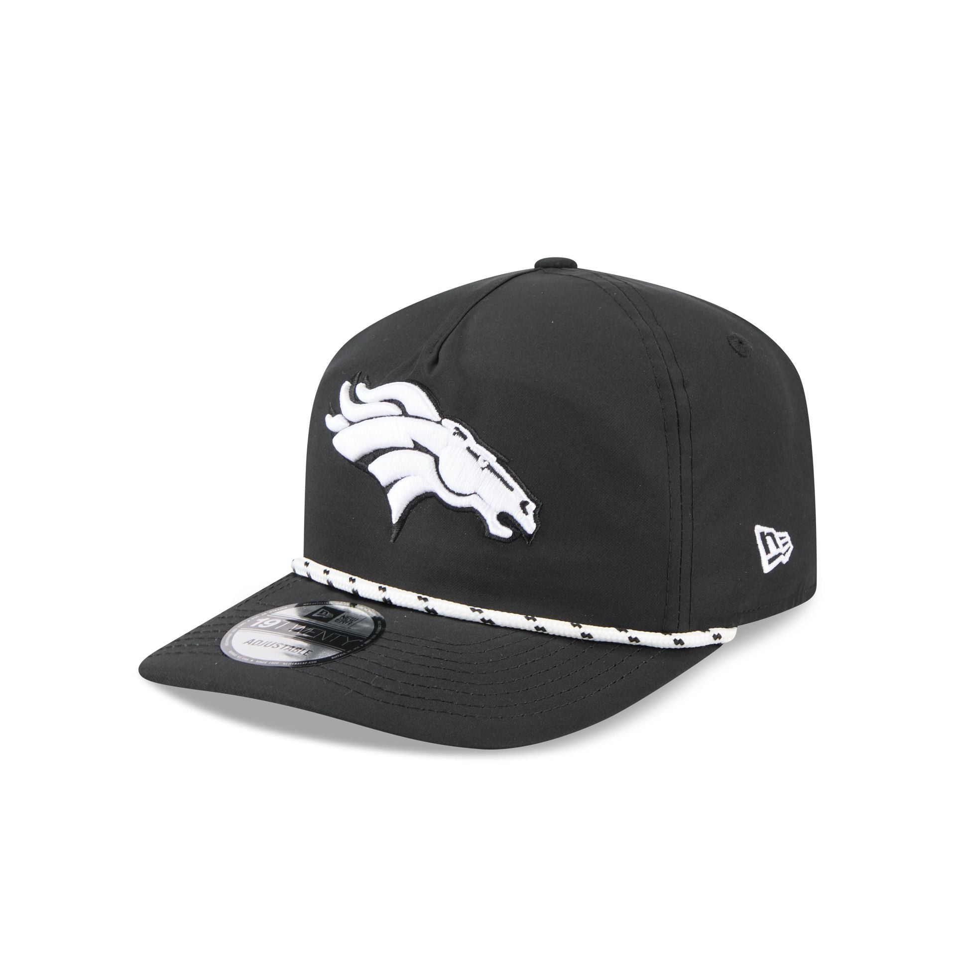 Denver Broncos Black and White Rope 19TWENTY Snapback Hat