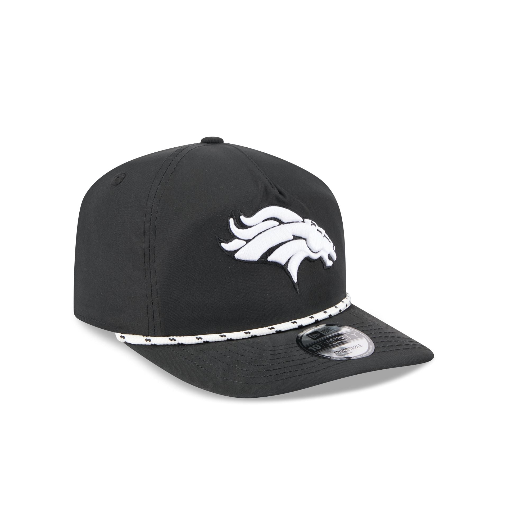 Denver Broncos Black and White Rope 19TWENTY Snapback Hat