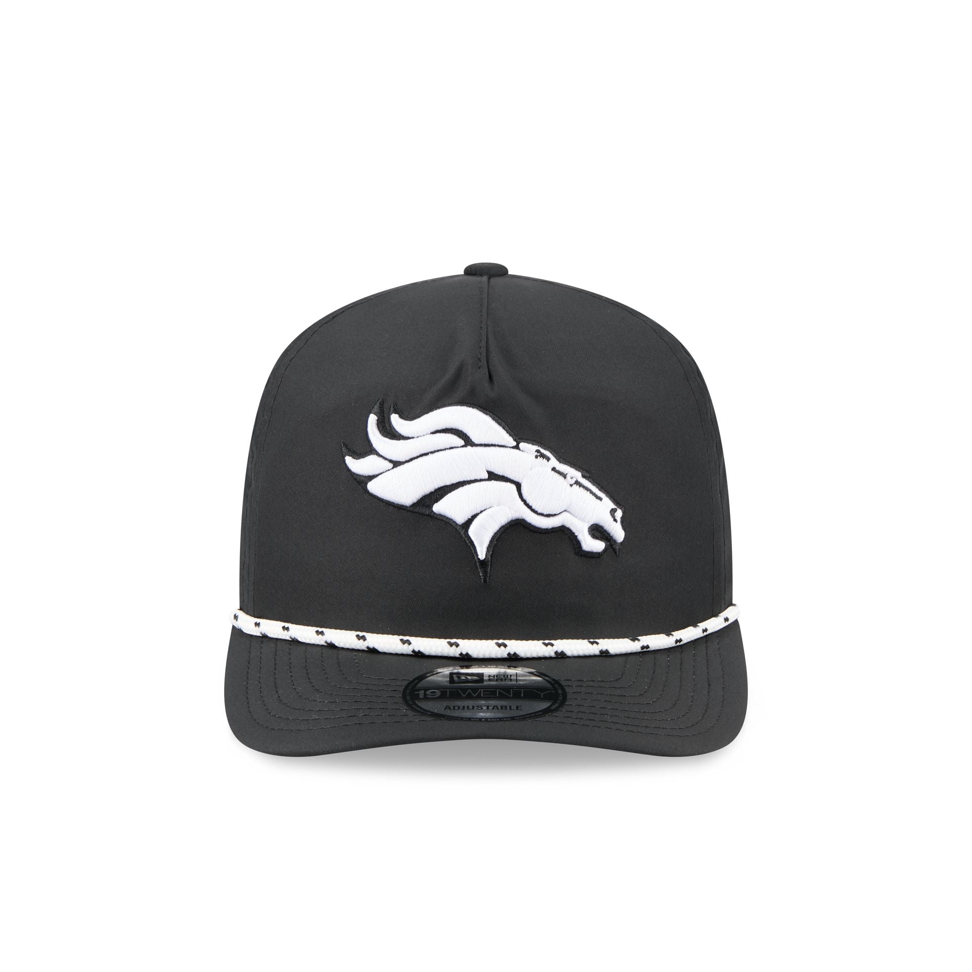 Denver Broncos Black and White Rope 19TWENTY Snapback Hat