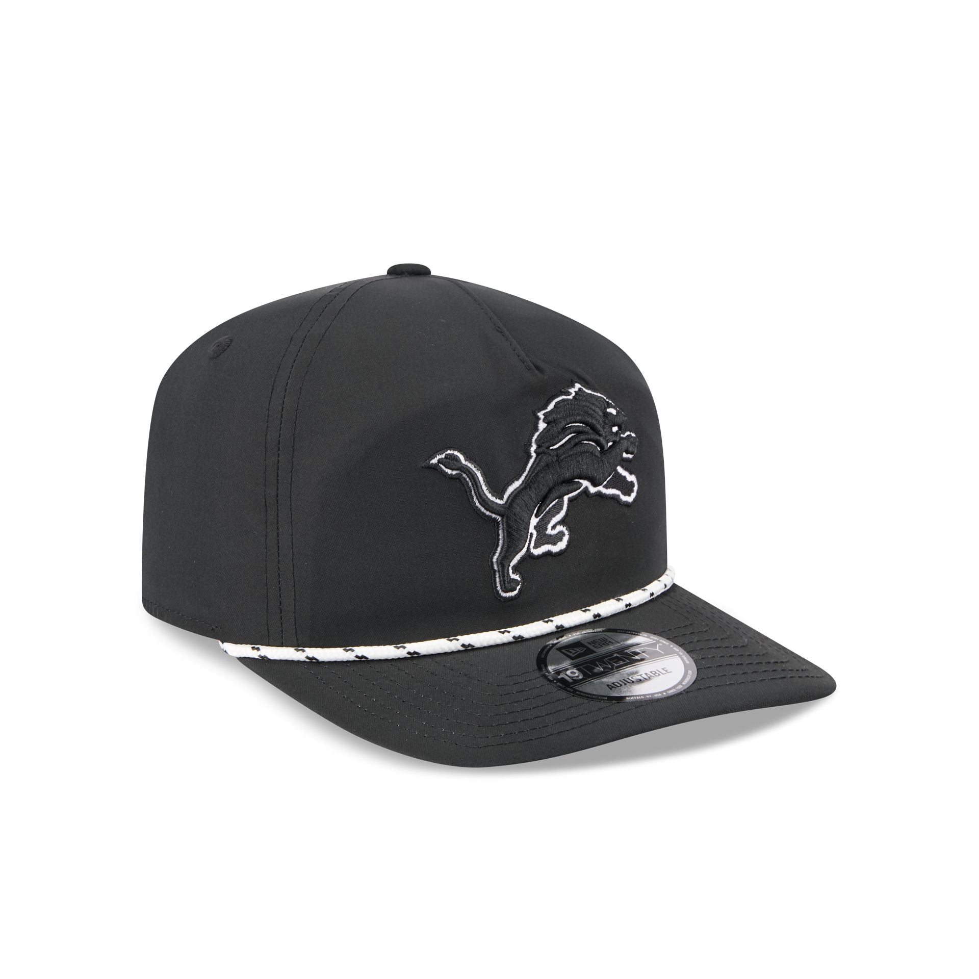 Detroit Lions Black and White Rope 19TWENTY Snapback Hat