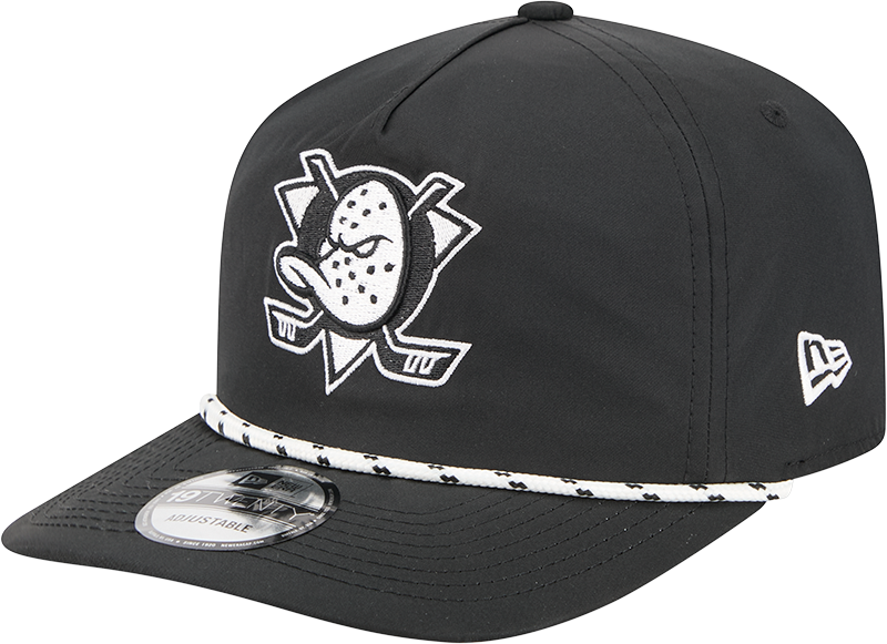 Anaheim Ducks Black and White Rope 19TWENTY Snapback Hat
