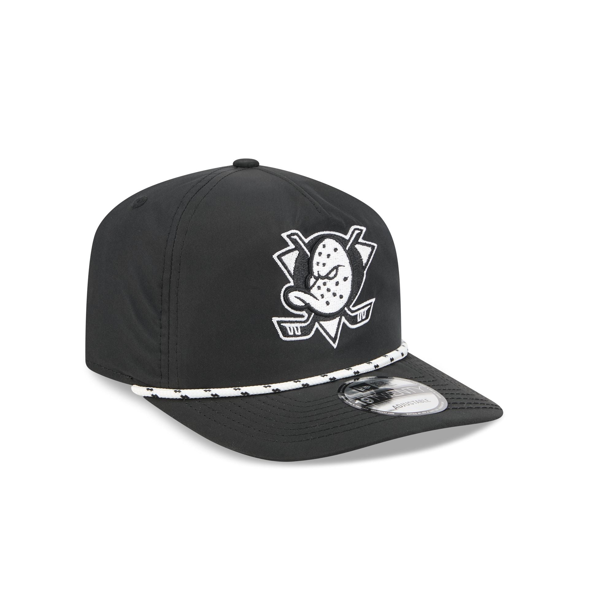 Anaheim Ducks Black and White Rope 19TWENTY Snapback Hat