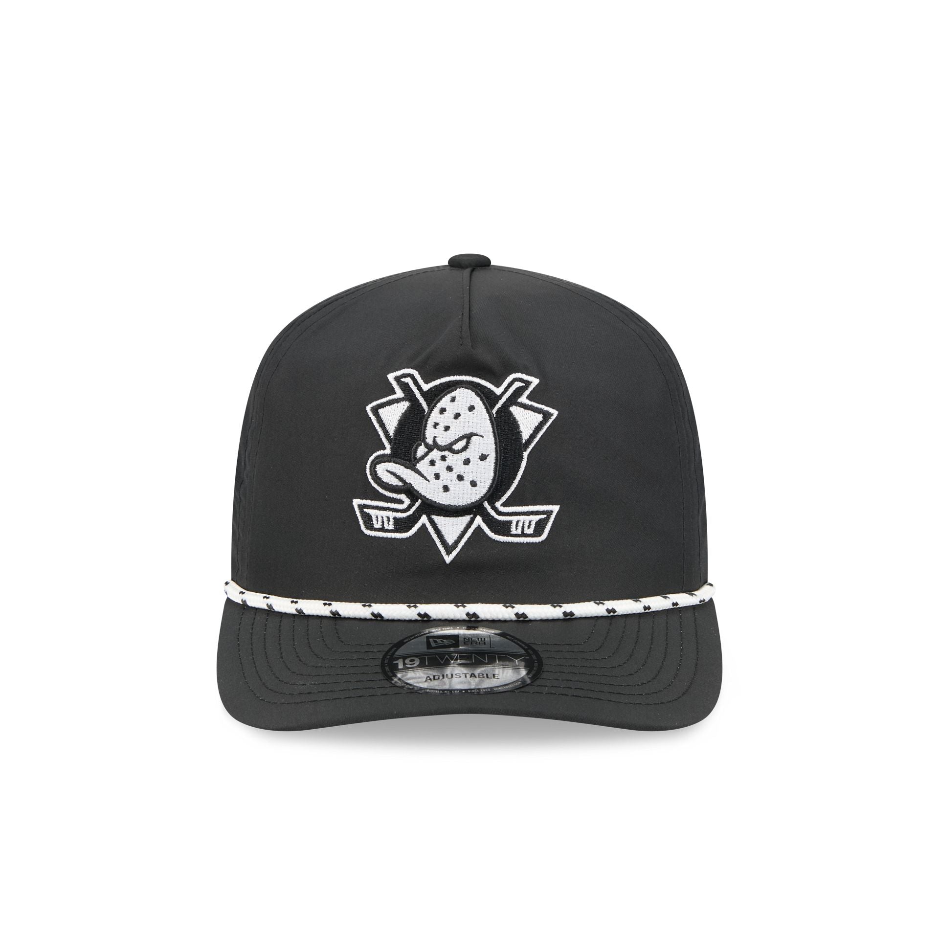Anaheim Ducks Black and White Rope 19TWENTY Snapback Hat