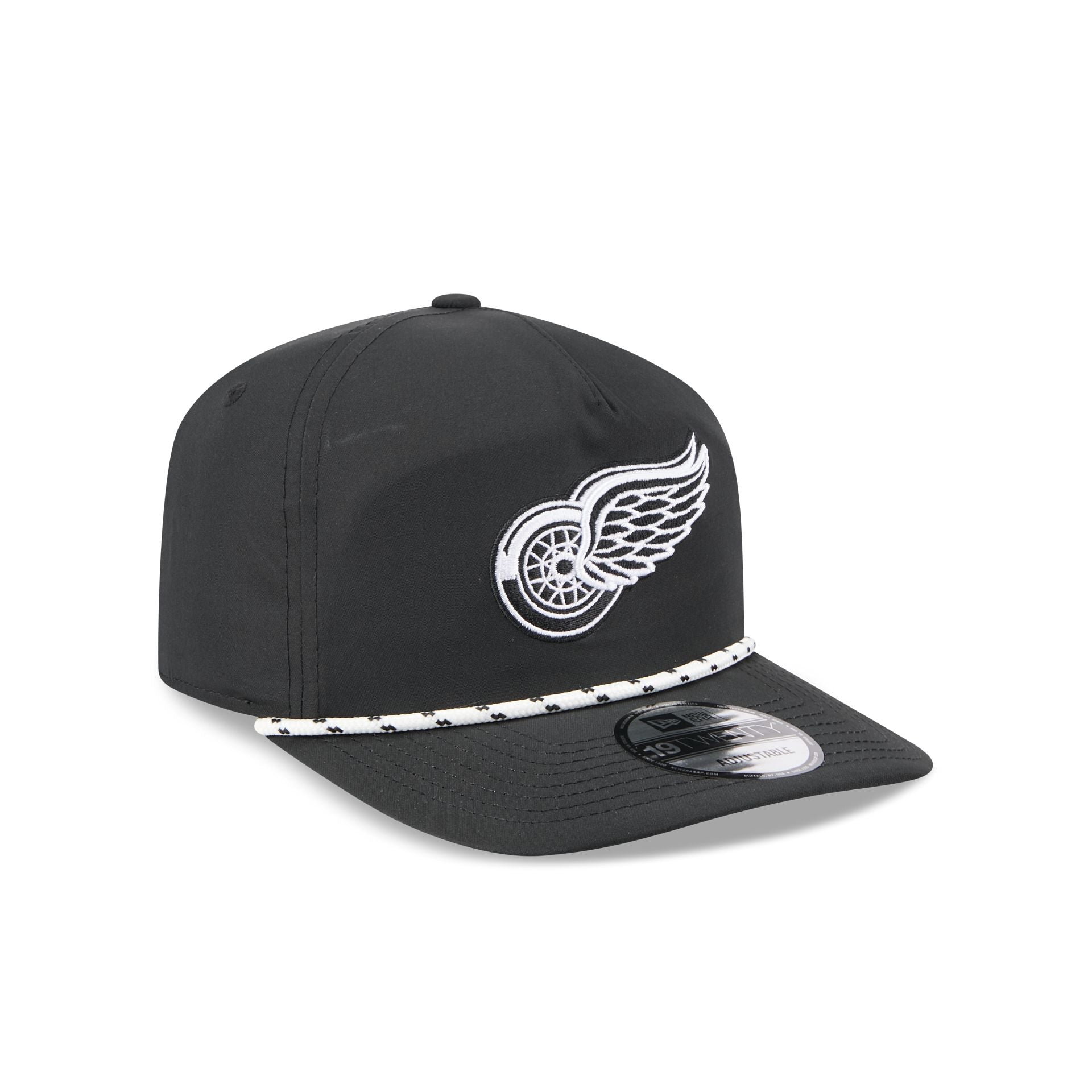 Detroit Red Wings Black and White Rope 19TWENTY Snapback Hat