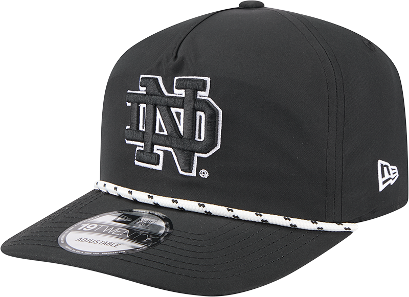 Notre Dame Fighting Irish Black and White Rope 19TWENTY Snapback Hat