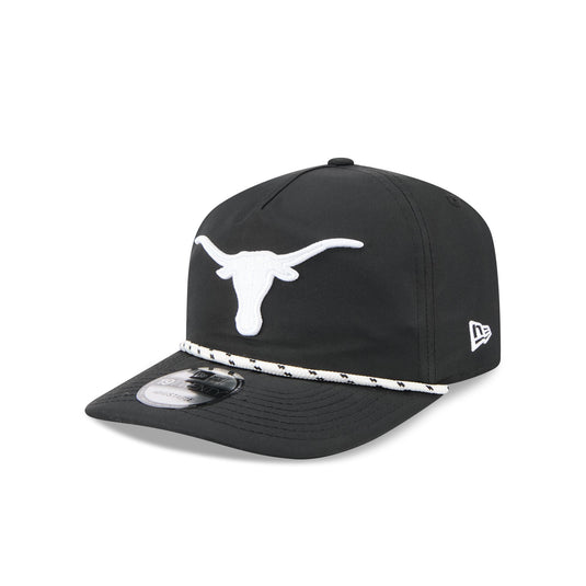 Texas Longhorns Black and White Rope 19TWENTY Snapback Hat - New Era Cap