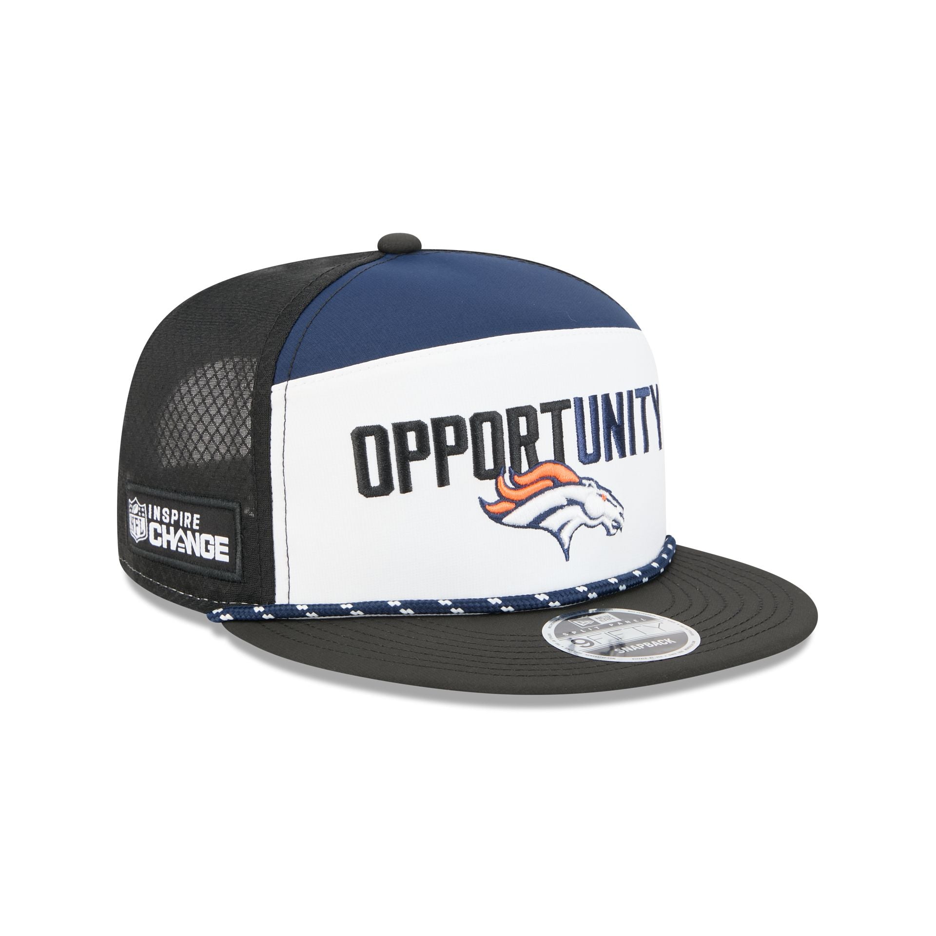 Denver Broncos 2025 Inspire Change Split Panel 9FIFTY Snapback Hat