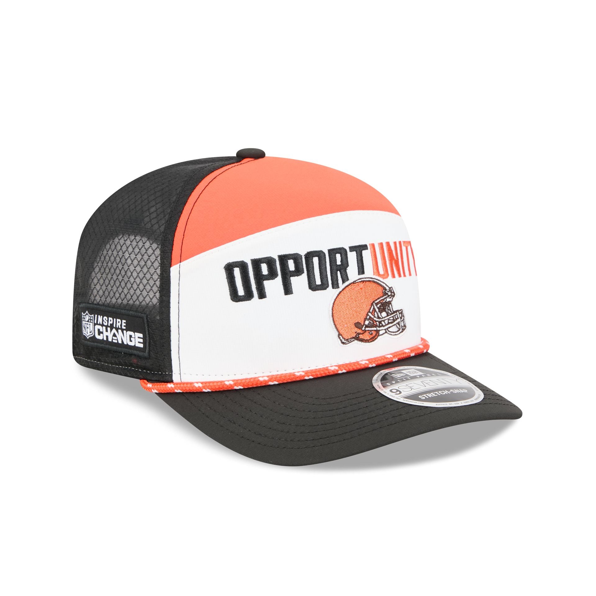 Cleveland Browns 2025 Inspire Change Split Panel 9SEVENTY Trucker Hat