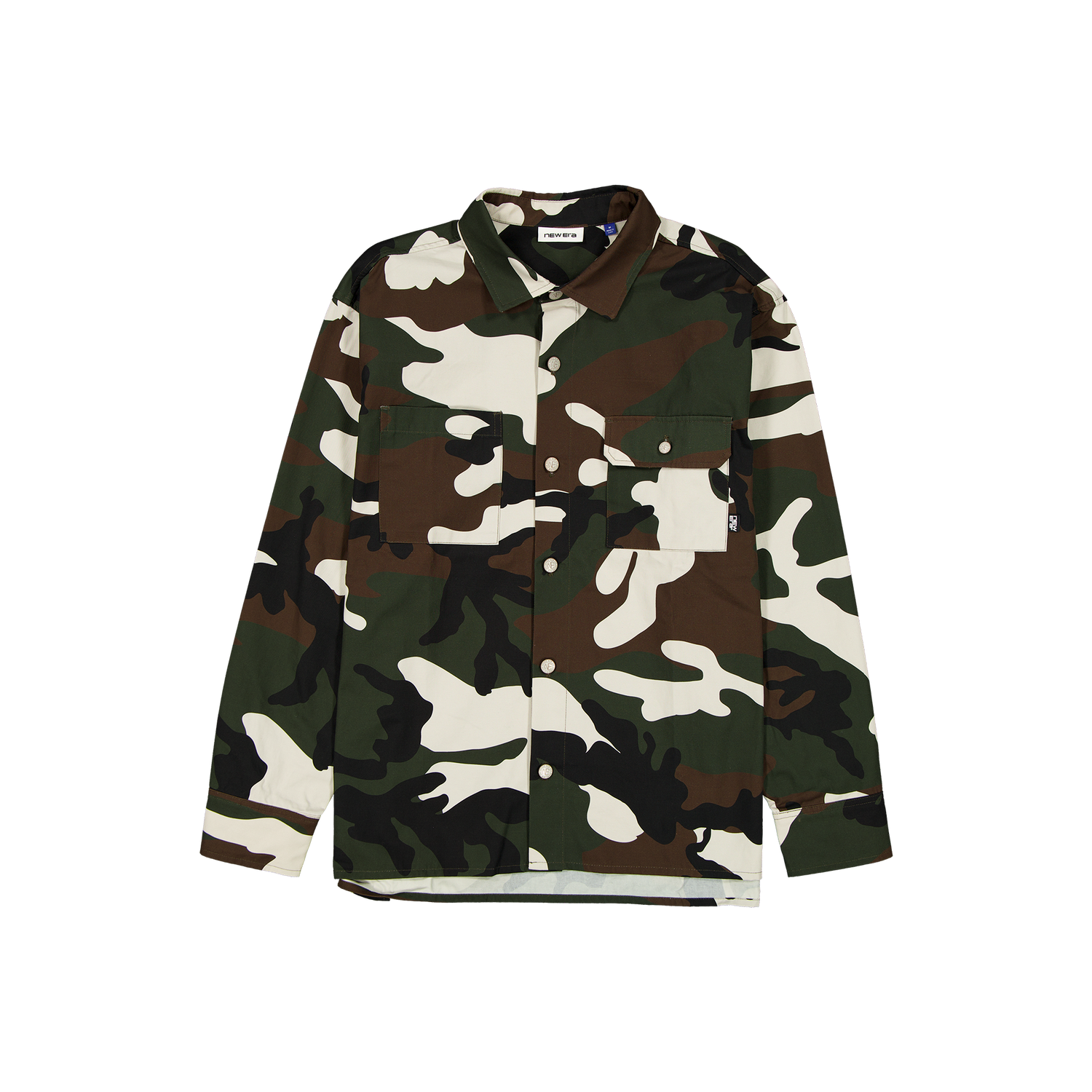 New Era Branded Woodland Camo Military Overshirt