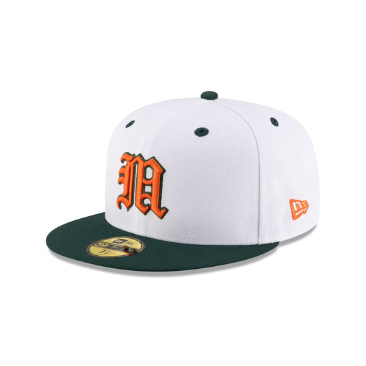 Miami Hurricanes White 59FIFTY Fitted Hat - New Era Cap
