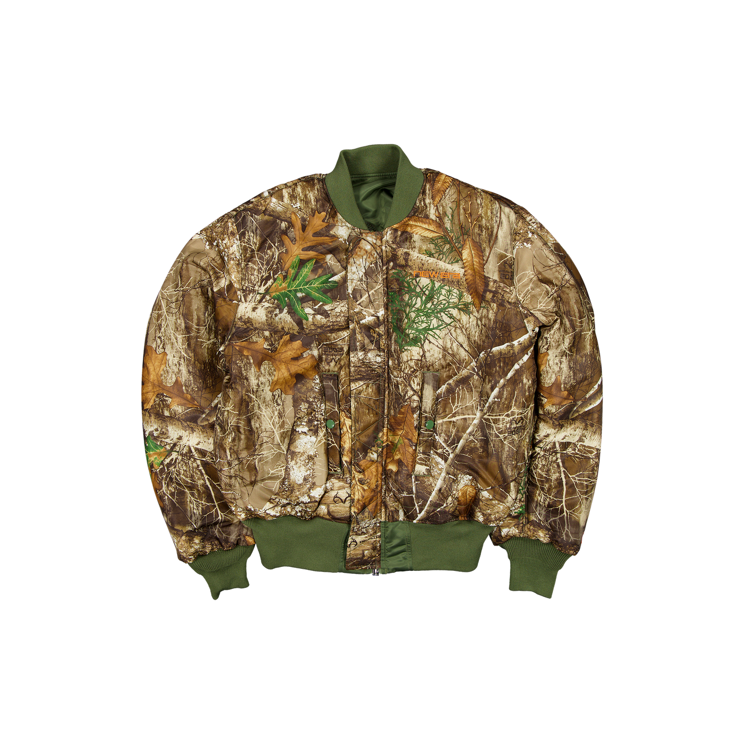New Era Branded x Realtree® Alpha Industries New Olive Bomber Jacket