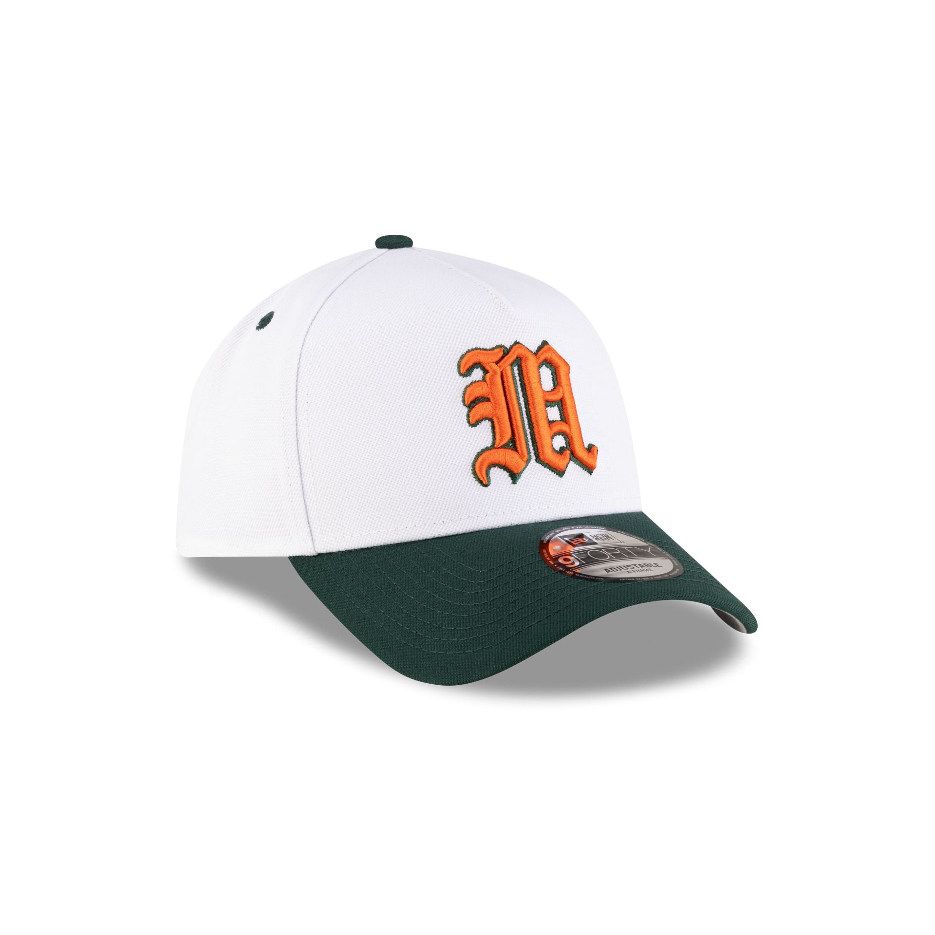 New Era x adidas Miami Hurricanes White 9FORTY A-Frame Snapback Hat
