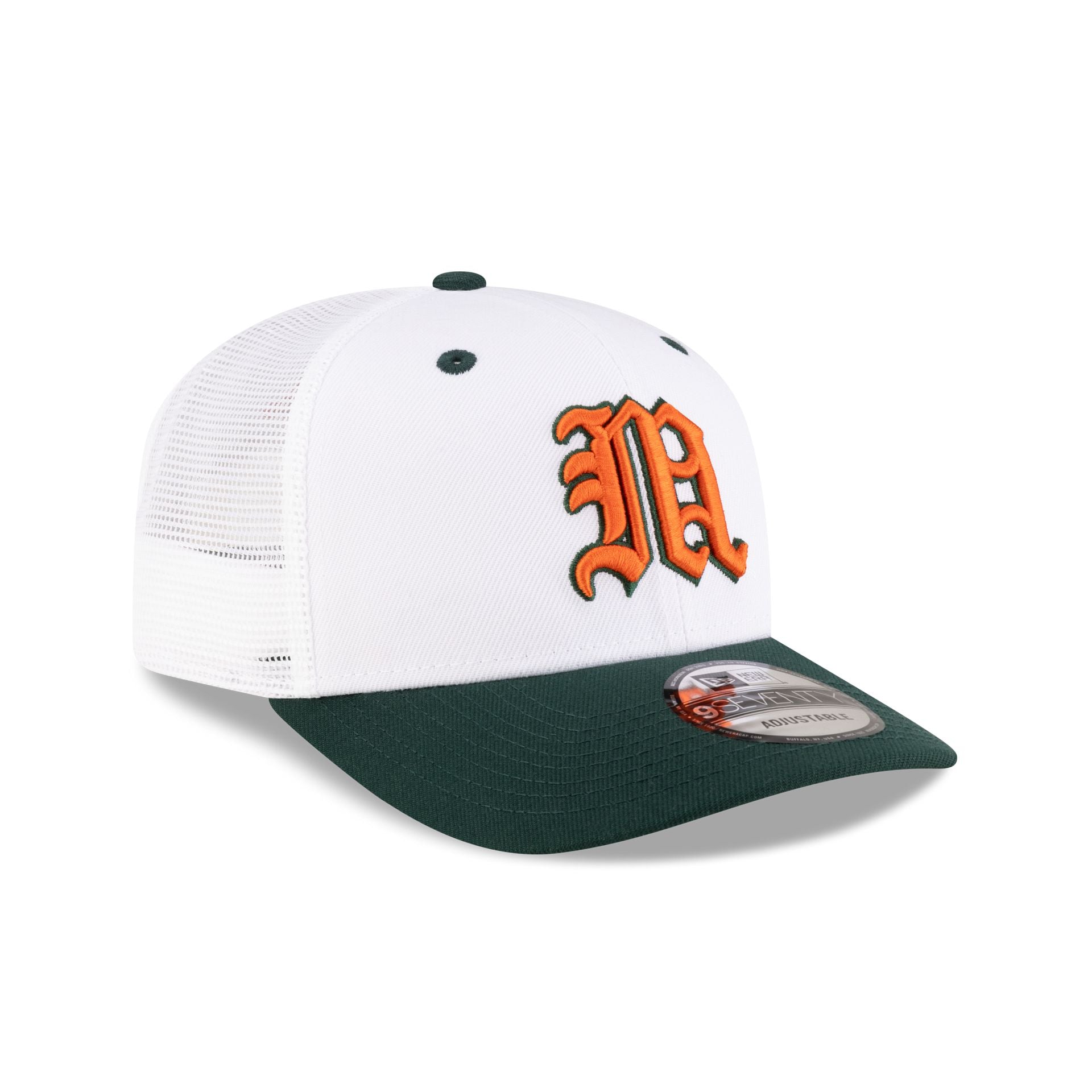 New Era x adidas Miami Hurricanes White 9SEVENTY Trucker Hat