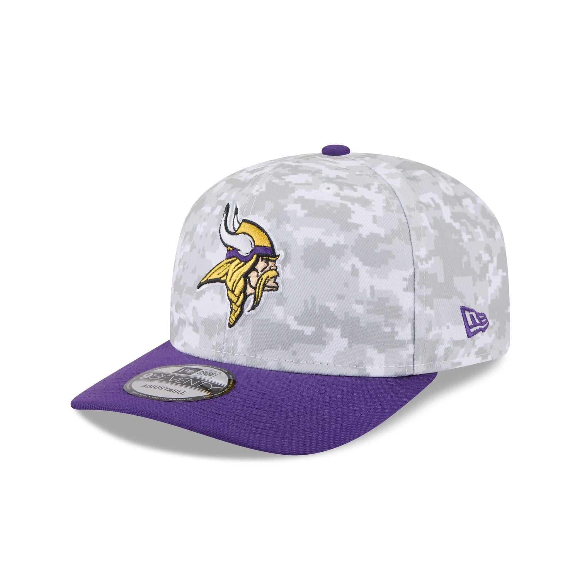 Minnesota Vikings 2025 Salute to Service Fan Gear 9SEVENTY Stretch-Snap Hat