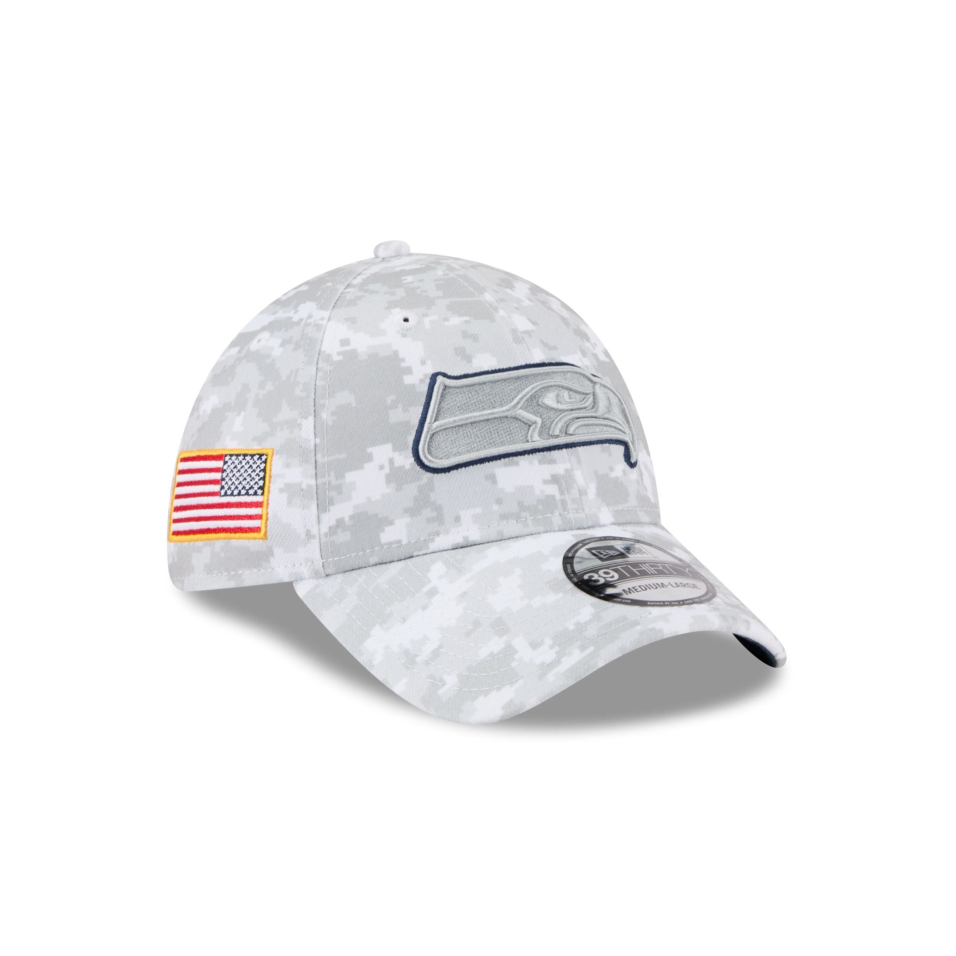Seattle Seahawks 2025 Salute to Service Fan Gear 39THIRTY Stretch Fit Hat
