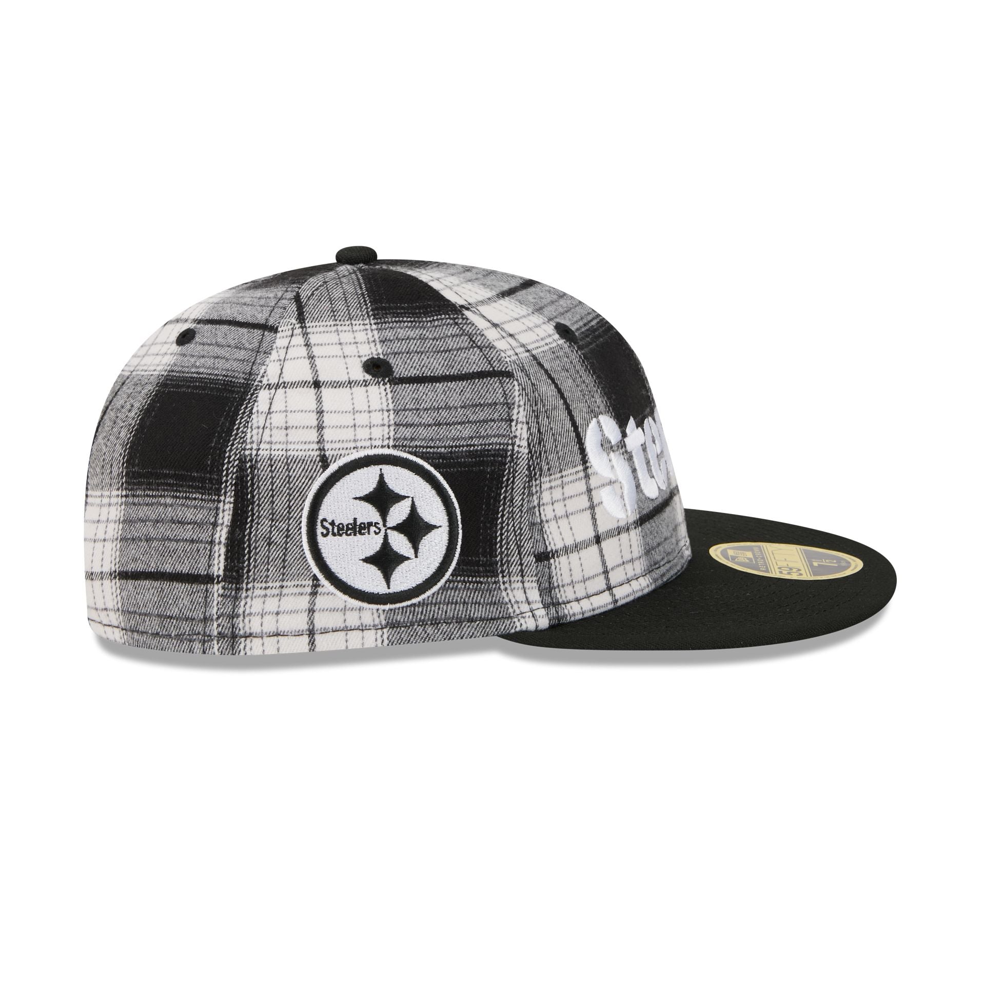 Pittsburgh Steelers Grunge Plaid Retro Crown 59FIFTY Fitted Hat