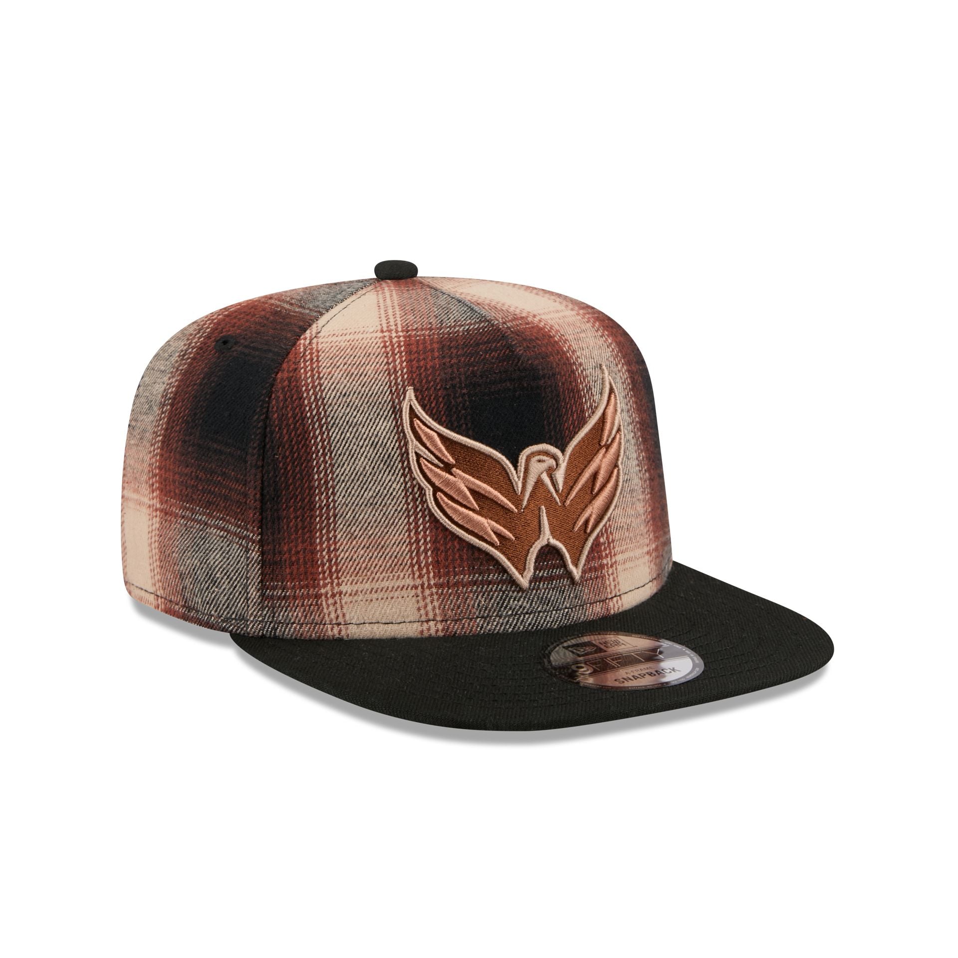 Washington Capitals Grunge Plaid 9FIFTY A-Frame Adjustable Hat