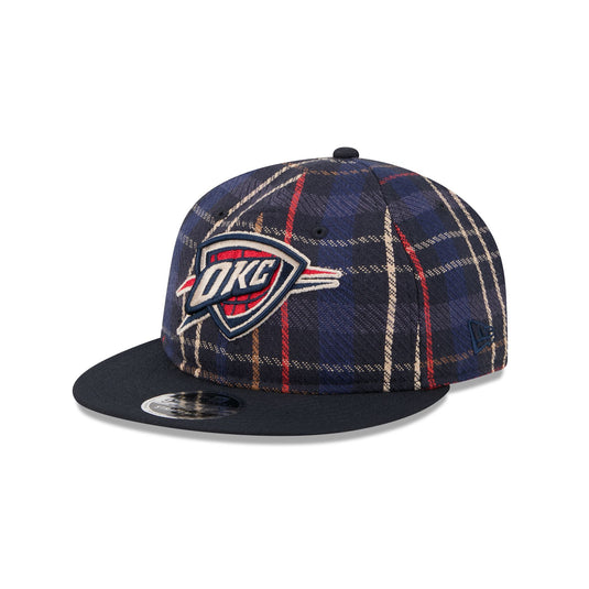 Oklahoma City Thunder Grunge Plaid Retro Crown 9FIFTY Adjustable Hat - New Era Cap